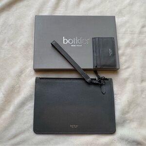 NEW Botkier Charcoal Leather Wristlet and Cardholder